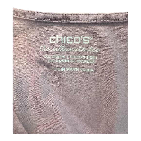👕 EUC CHICO’S Lavender Long Sleeve “The Ultimate Tee” Sz M (Chico’s 1) - Picture 6 of 7